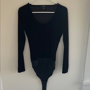 J. Crew scoop neck stretch Black Velvet Bodysuit size small
